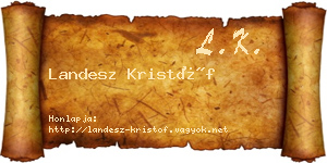 Landesz Kristóf névjegykártya